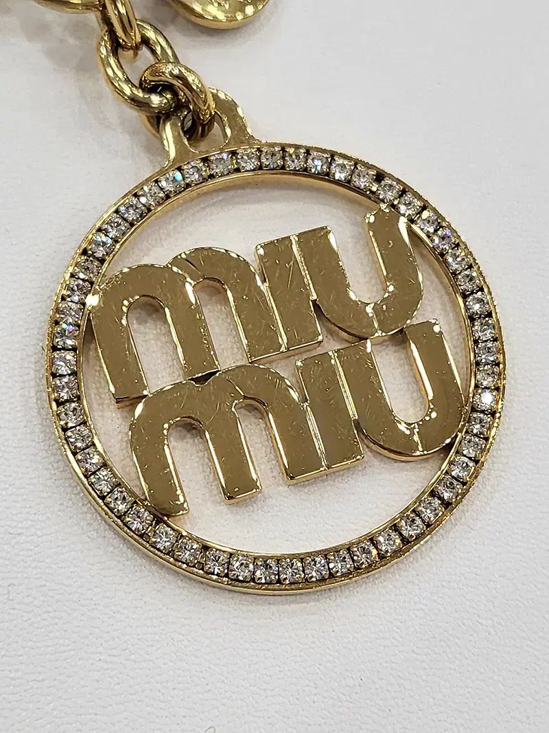  ミュウミュウ ロゴ クリスタル キーホルダー 5 PM 027 キーホルダー キーリング 小物