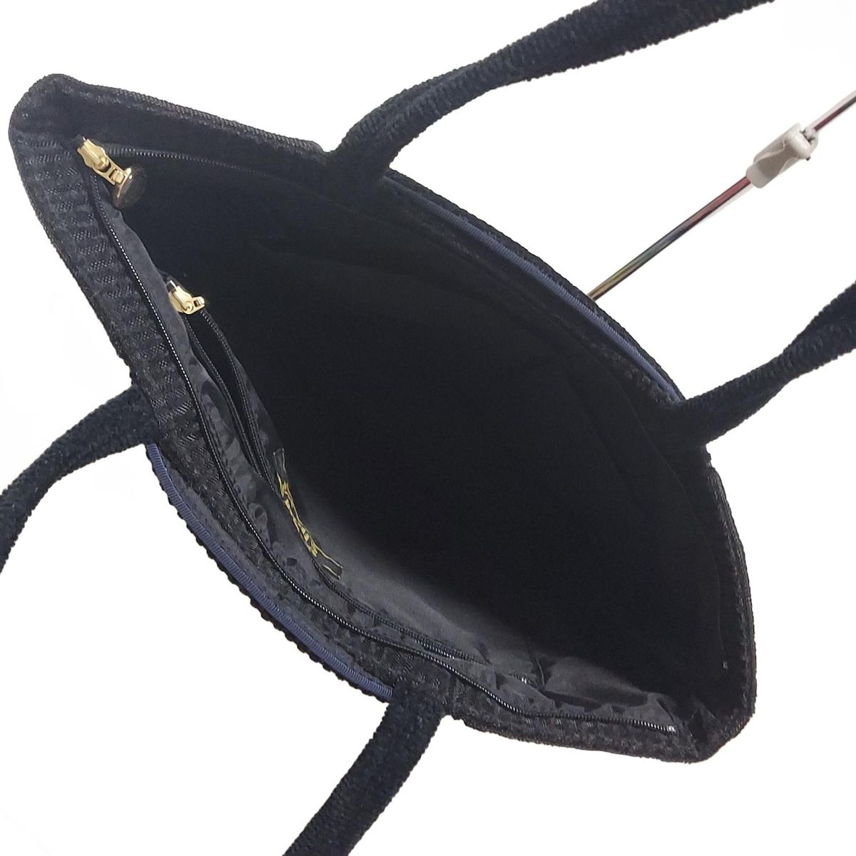 FEILER(フェイラー) ハンドバッグ - 黒×グリーン×マルチ フラワー(花