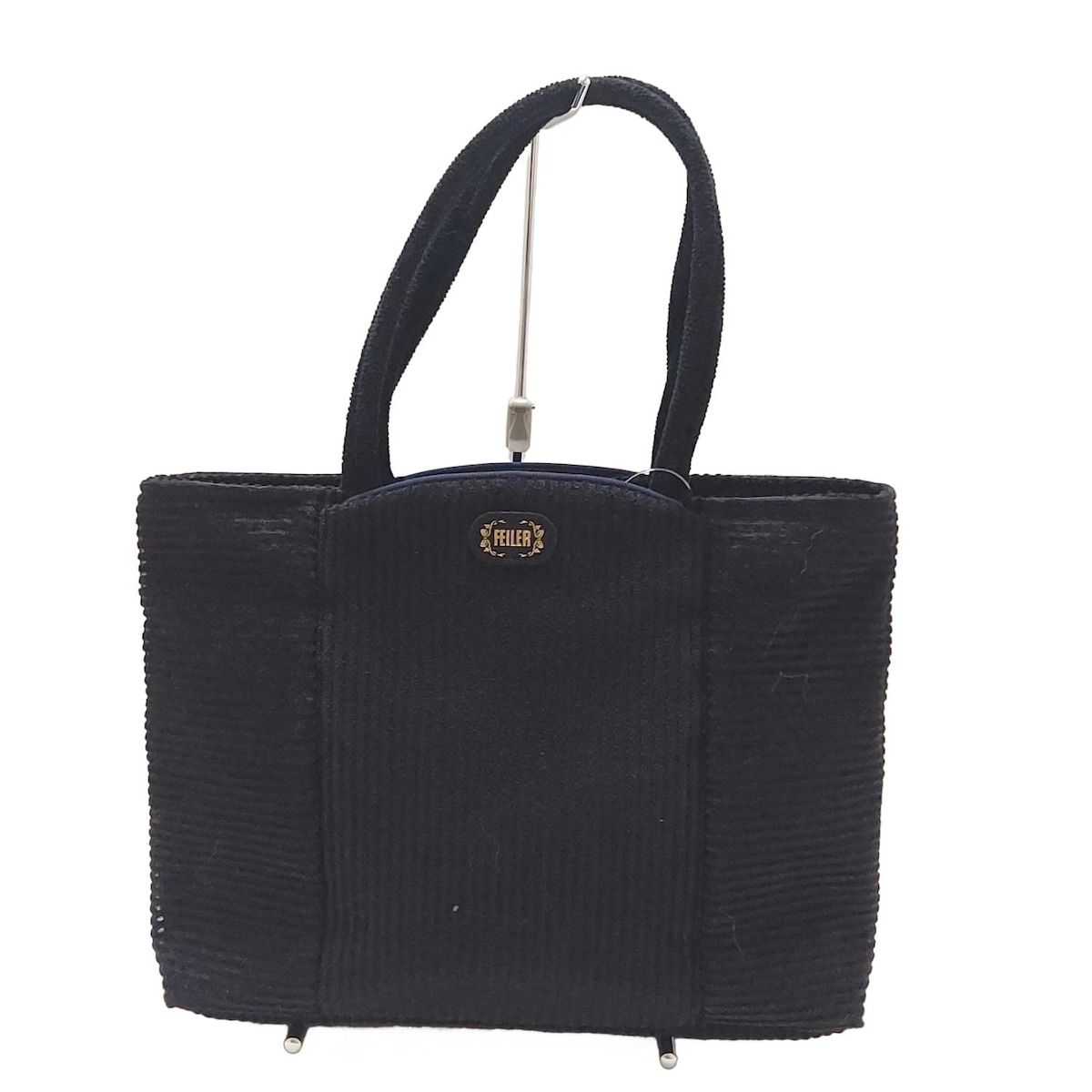 FEILER(フェイラー) ハンドバッグ - 黒×グリーン×マルチ フラワー(花