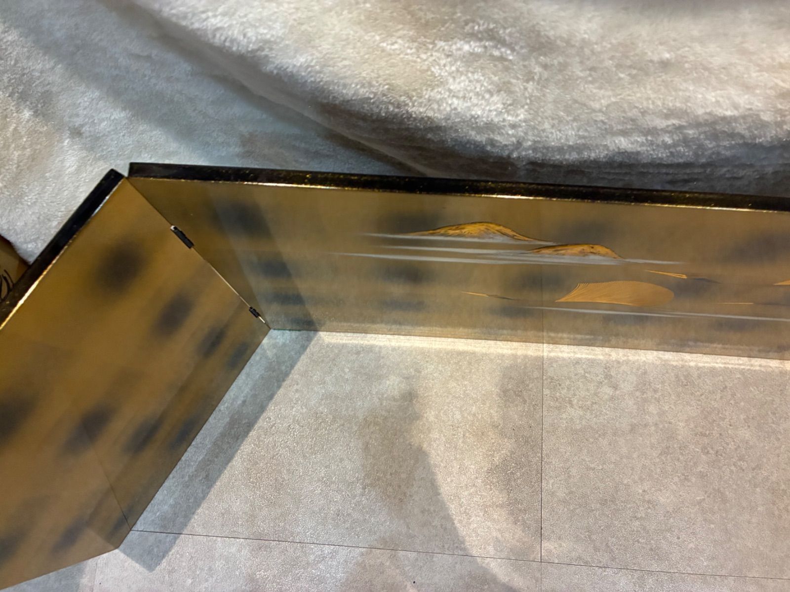 御屏風 山嶺に舞う鶴 三曲一帖 浮き彫り細工 WWW_IBETON_RU