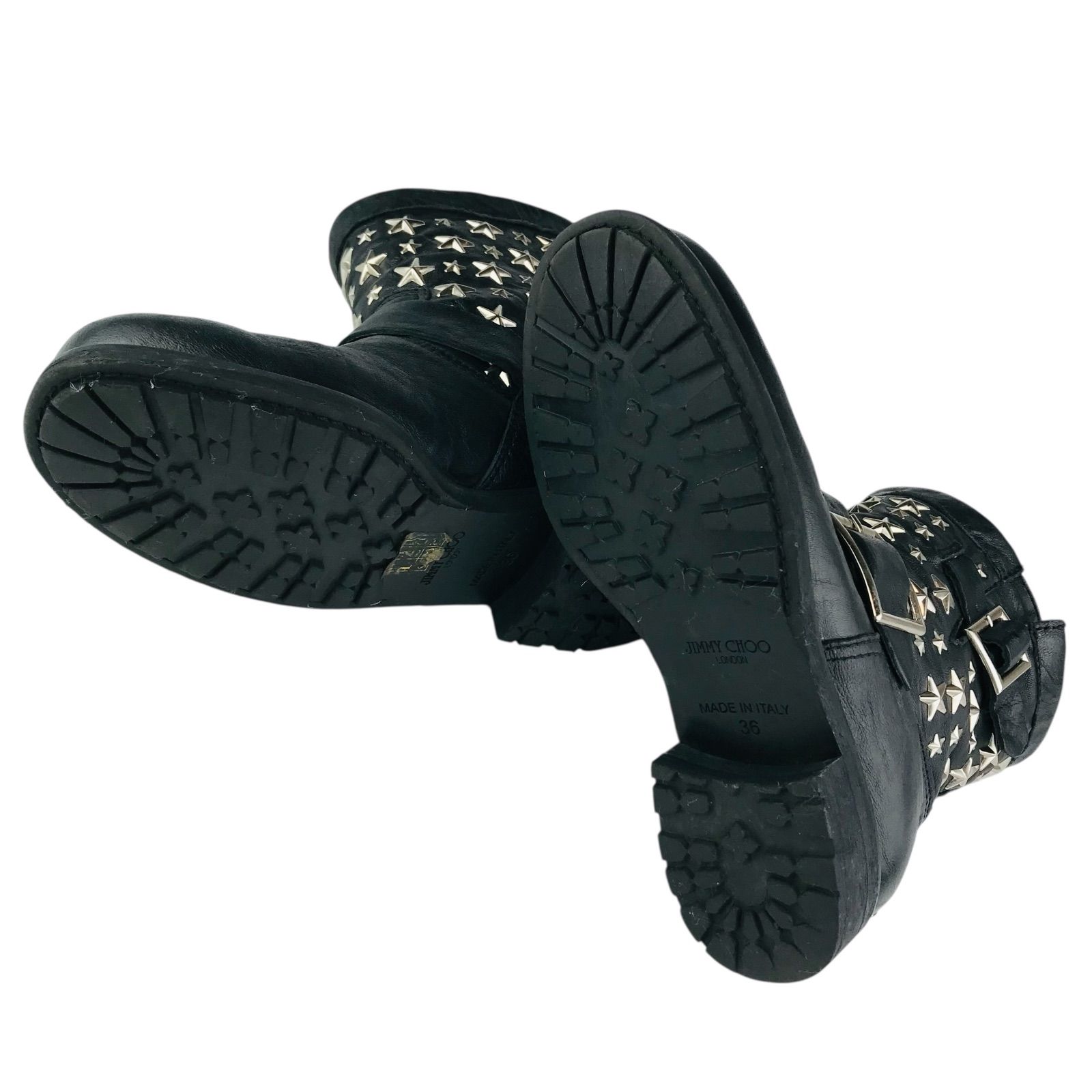 美品☆JIMMY CHOO・ジミーチュウ レディース レザー スタースタッズ