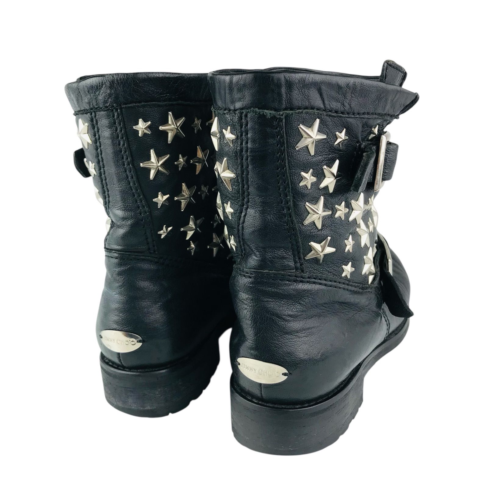 美品☆JIMMY CHOO・ジミーチュウ レディース レザー スタースタッズ