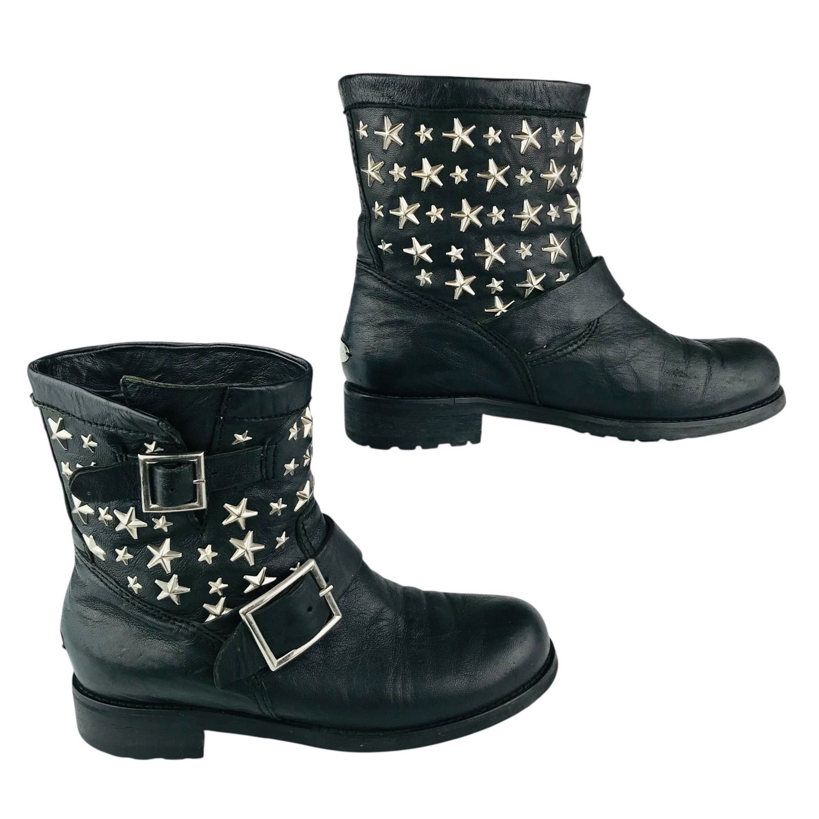 美品☆JIMMY CHOO・ジミーチュウ レディース レザー スタースタッズ