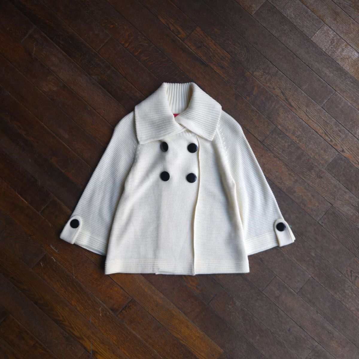 Vintage ダブルブレスト ニットジャケット ホワイト ユニセックス M