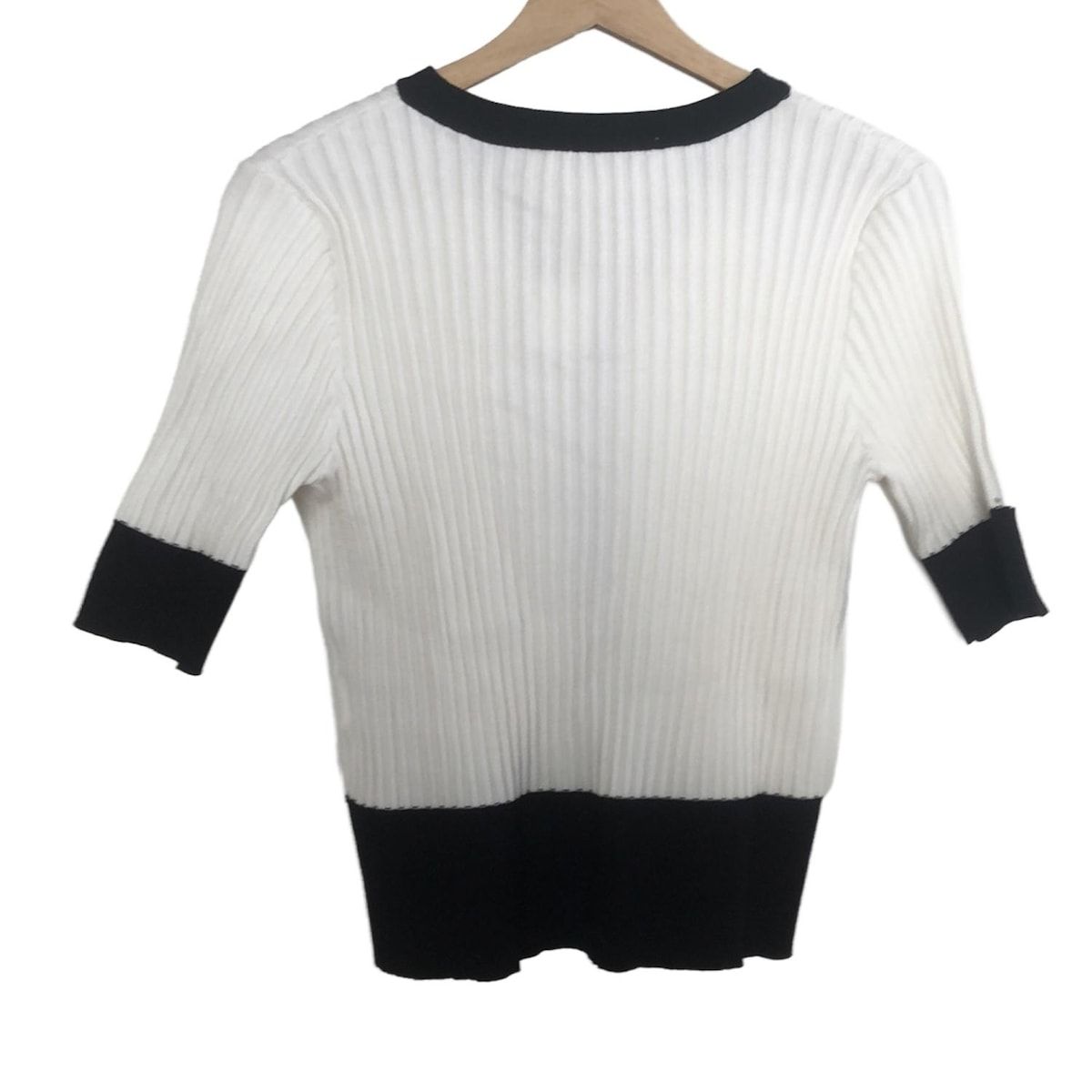 Loulou Willoughby ルルウィルビー カーディガン サイズ2 M レディース - 白×黒 半袖