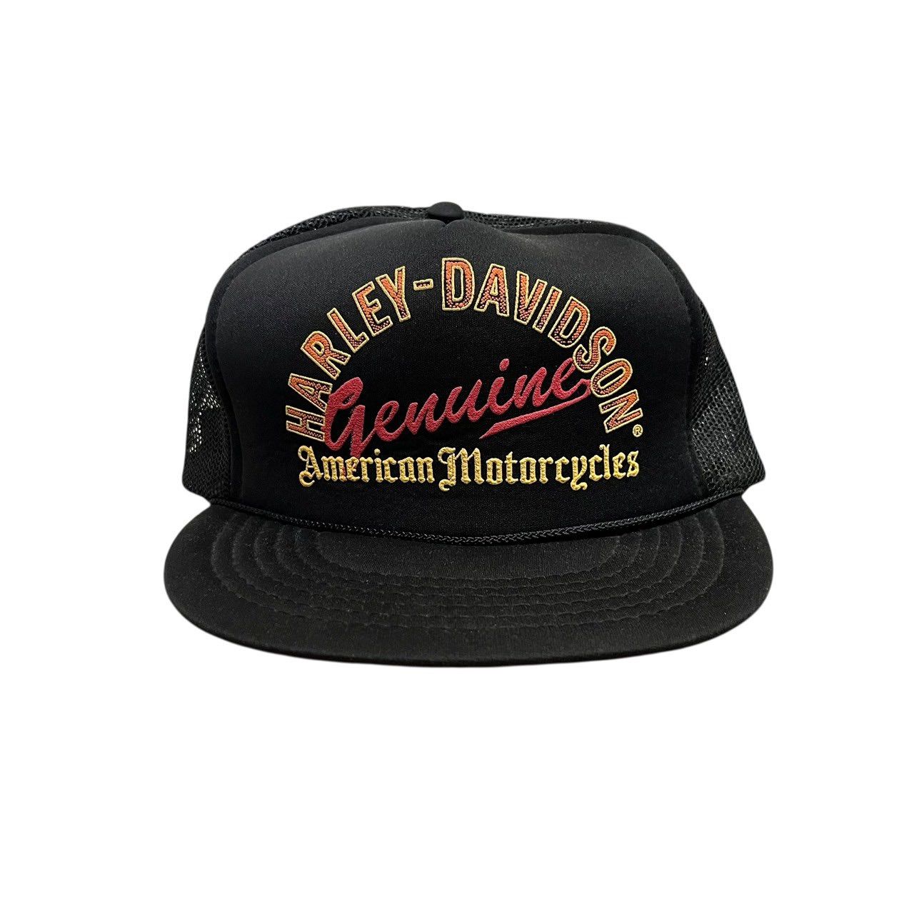 90s ビンテージ ハーレーダビッドソン メッシュ キャップ ブラック スナップバック 90年代 ヴィンテージ Harley-Davidson バイカー チョッパー 6パネルキャップ 帽子