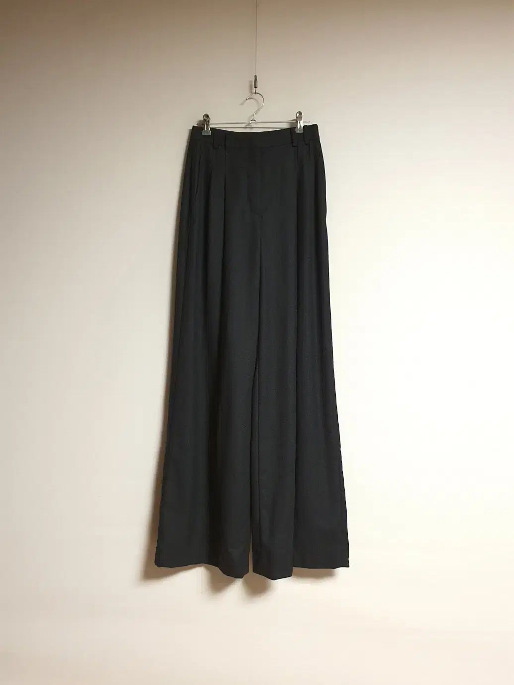 モンポポ ピンタック ウール ワイド スラックス パンツ S サイズ