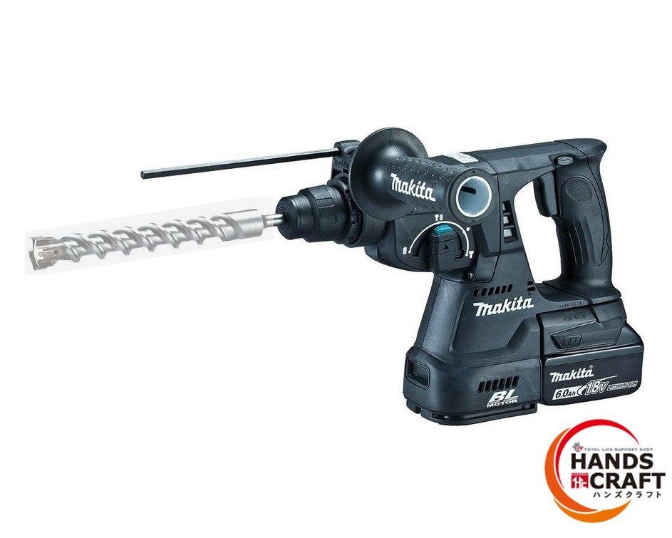マキタ 24mm 充電式 ハンマドリル HR244DRGXB 黒 18V6.0Ahバッテリ2個 充電器 ケース付 ビット別売 makita 純正