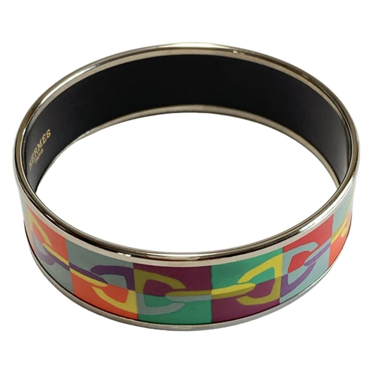 HERMES エルメス バングル エマイユ シェーヌダンクル グリーン×レッド×マルチ THE BIG BANGLE