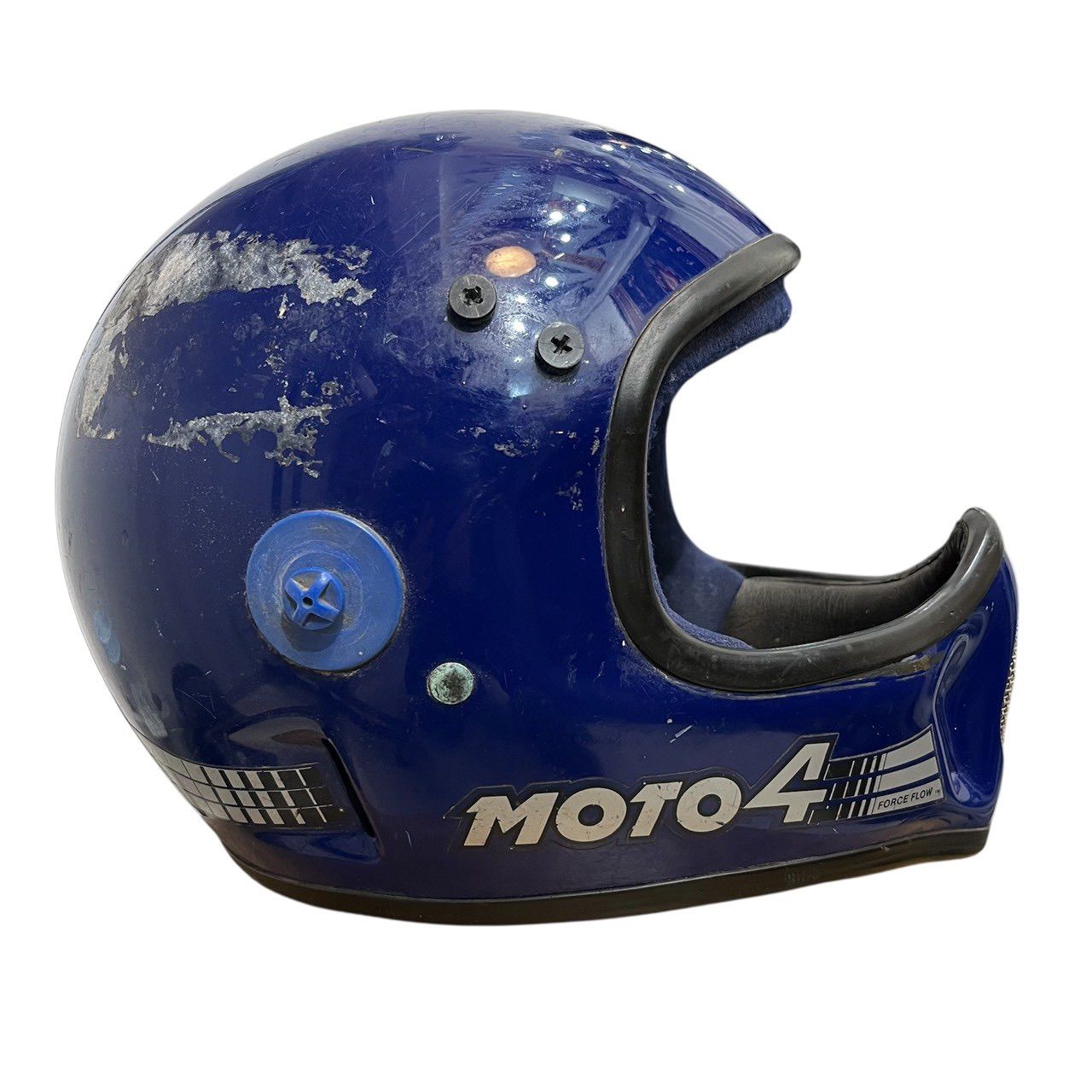 80s ビンテージ BELL MOTO4 フルフェイス ヘルメット ブルー 80年代