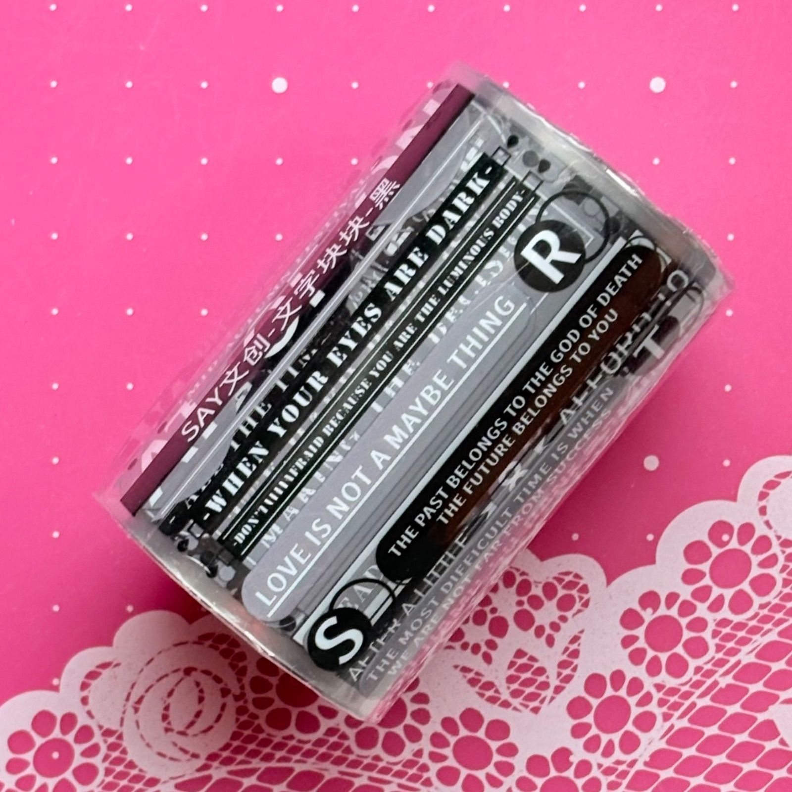 PET 文字块块-黑 7cm×5.8m 海外マスキングテープ 海外マステ 英字