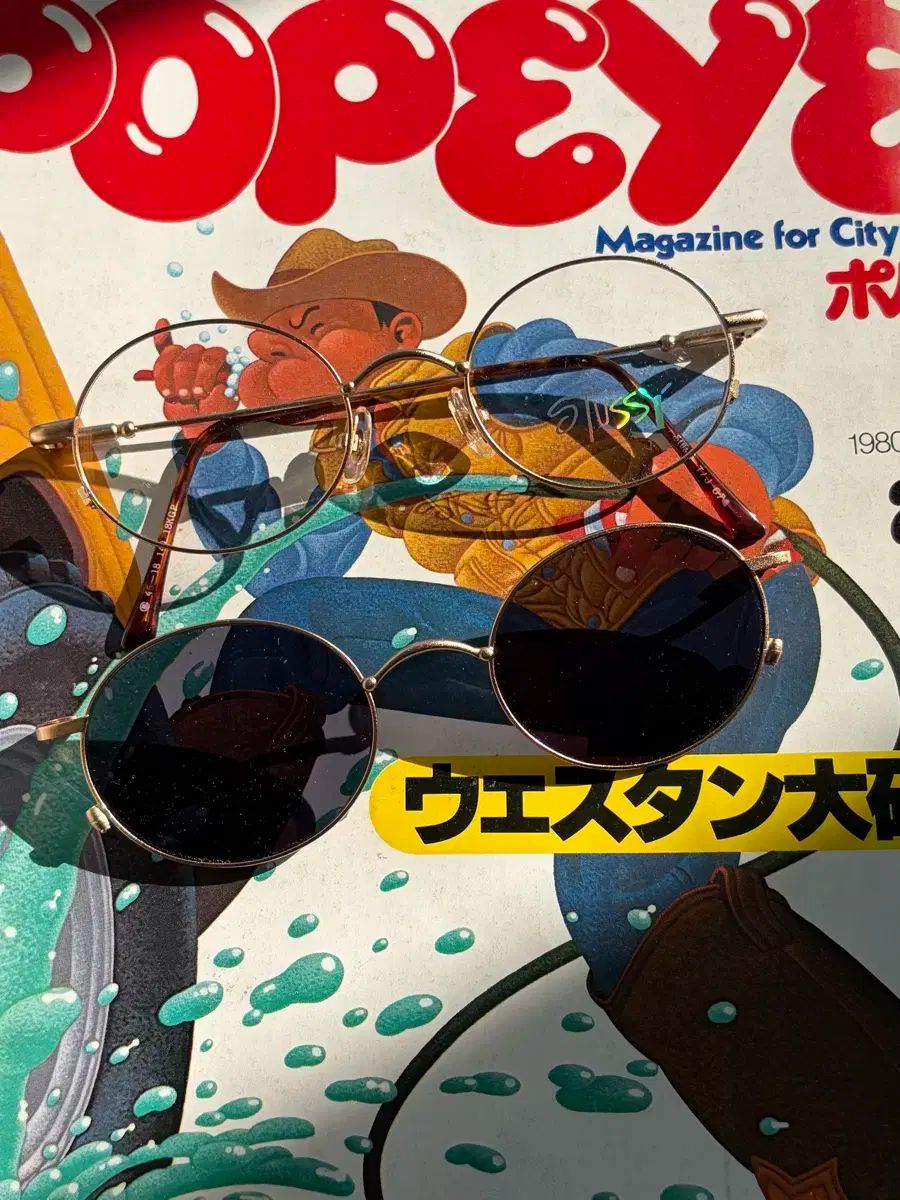 90s STUSSY ステューシー メガネフレーム サングラス クリップ