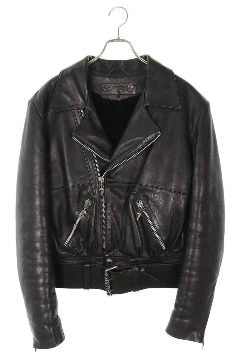 クロムハーツ 裏地ボアダガージップライダースレザージャケット メンズ