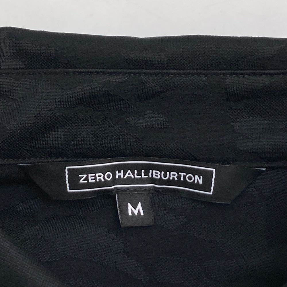 サイズ M ZERO HALLIBURTON ゼロハリバートン 長袖ポロシャツ 迷彩 カモフラ柄 ブラック系 240101547903 ゴルフウェア メンズ ストスト MOOIMEC_CO_ZA