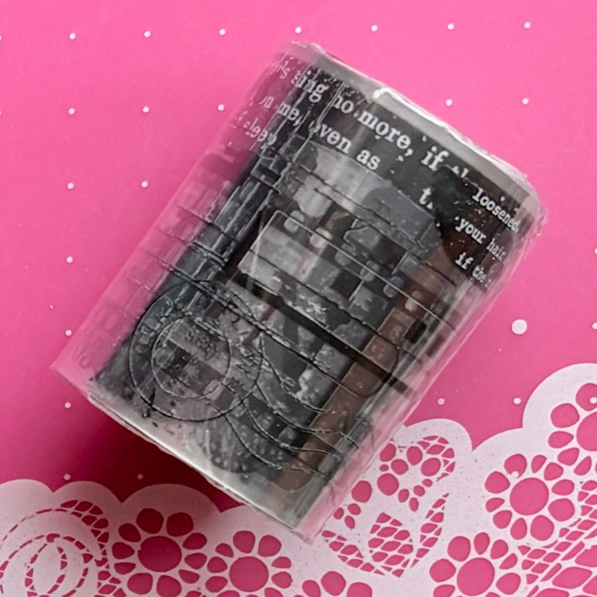 PET 随手撕・黑白 5cm×5m 海外マスキングテープ 海外マステ 英字