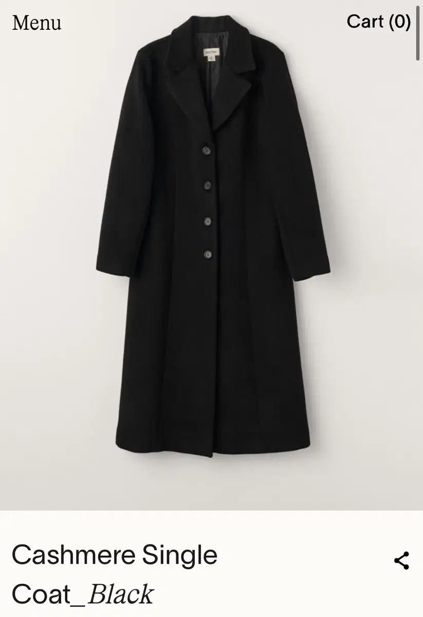 シエンヌ カシミア Single コート ブラック S