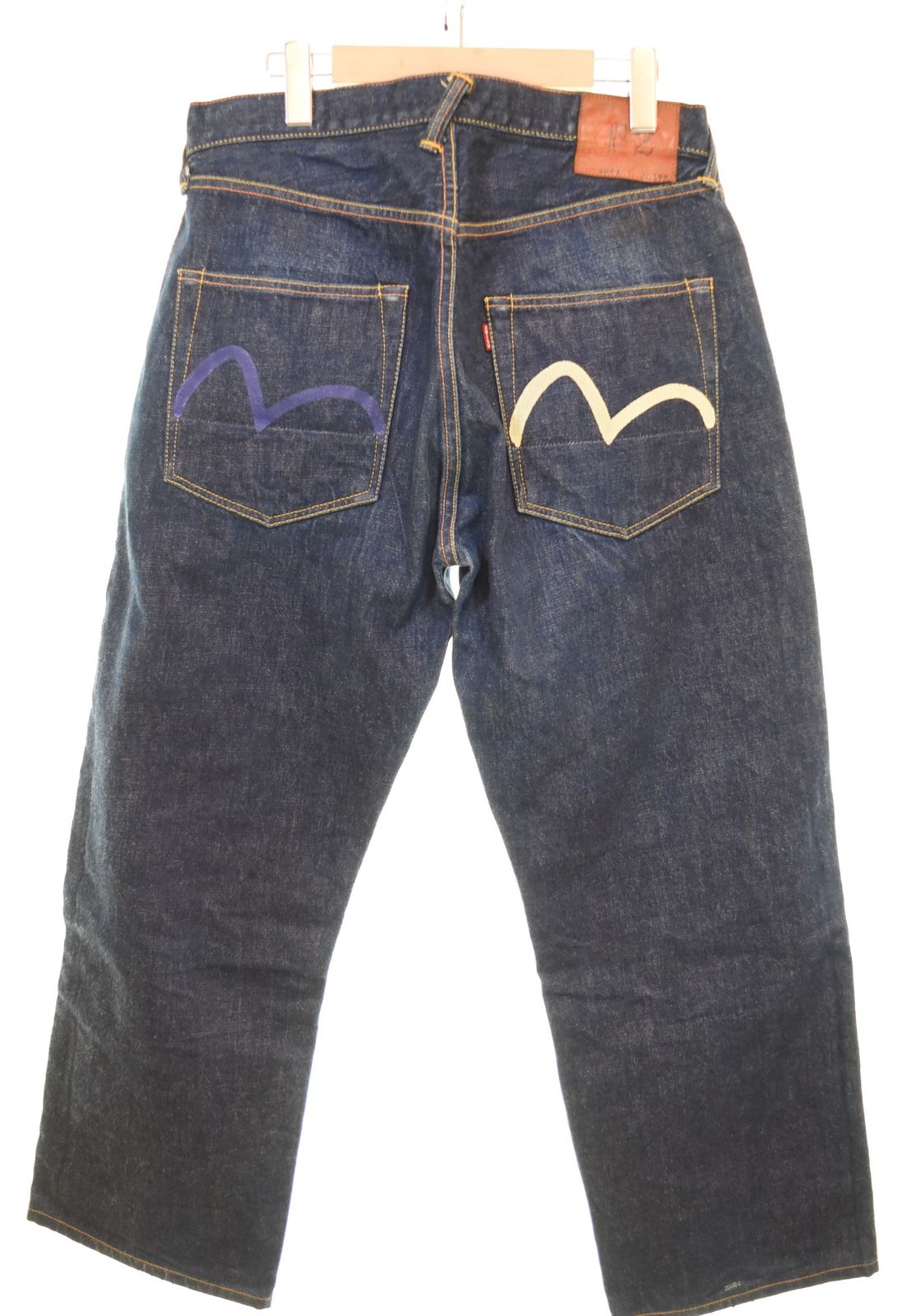 エヴィス EVISU Lot 2001 NO2 KAMOMEカモメ プリント デニム パンツ 35