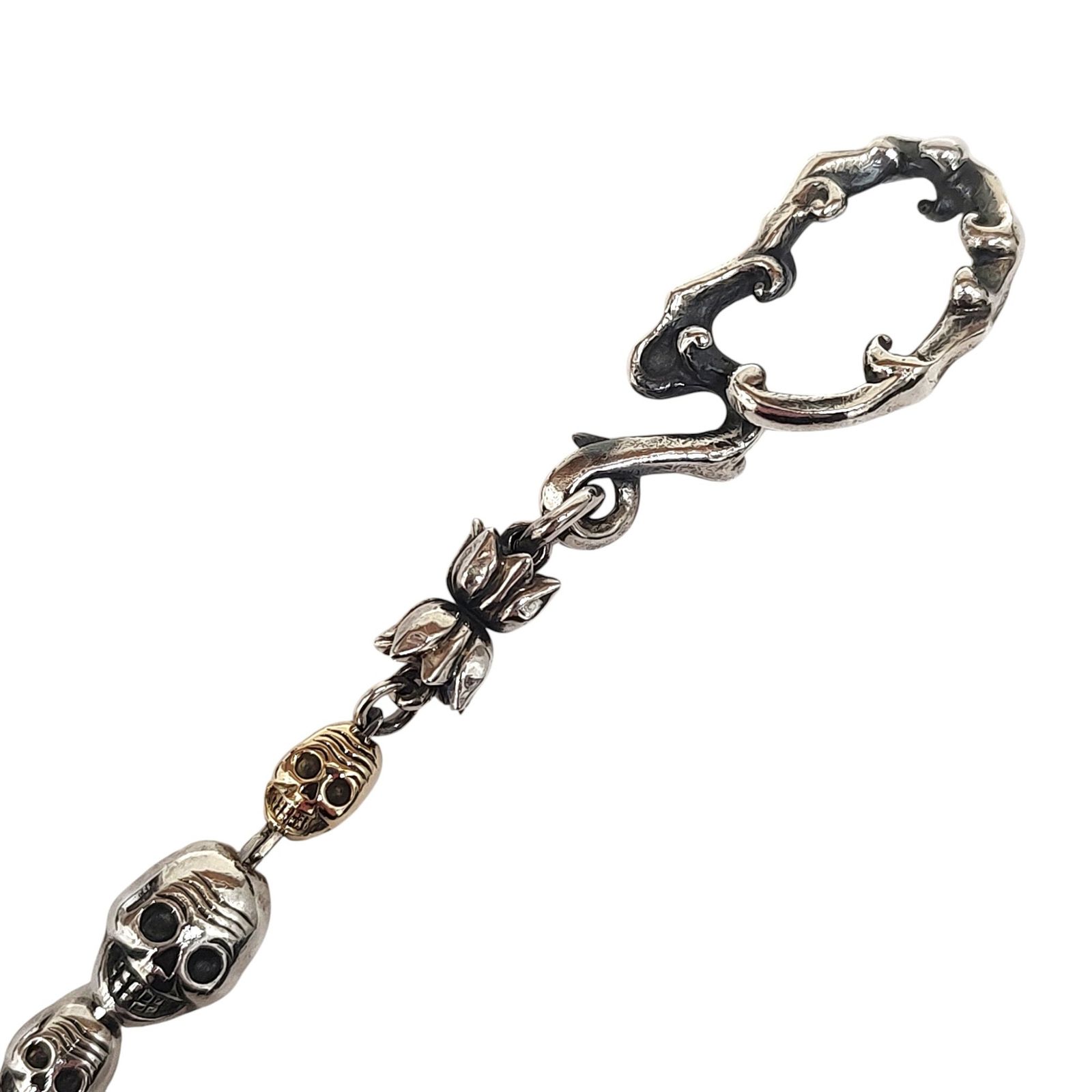 NUMBER N INE ナンバーナイン x MAGICAL DESIGN マジカルデザイン スマイル スカル ウォレット チェーン K 10 シルバー950 NM-F 4006 B F シルバー ゴールド