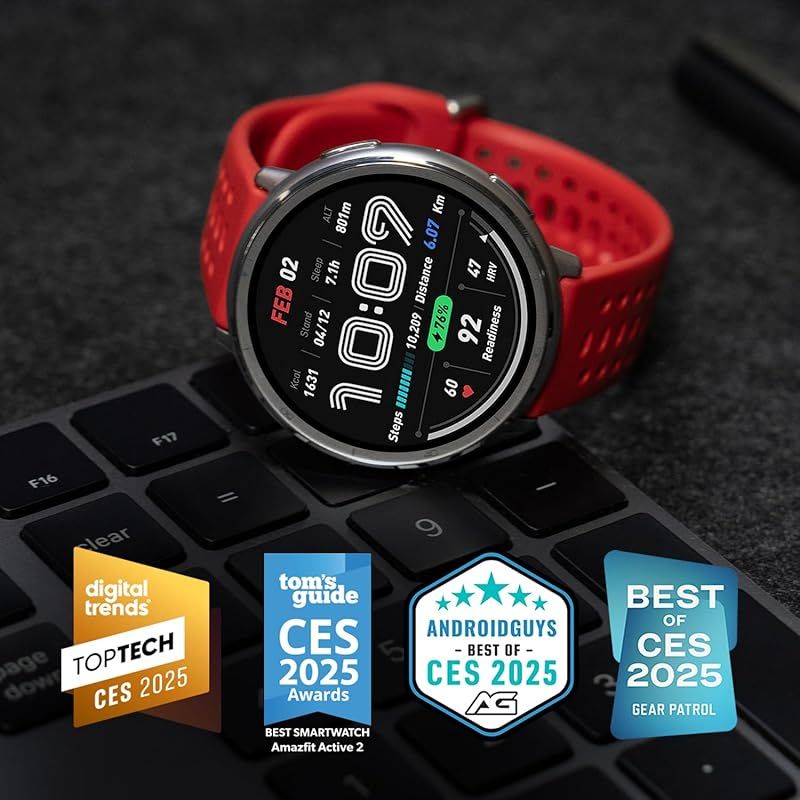 Amazfit Active 2 44mm スマートウォッチ 2000nit高輝度 サファイアガラス GPS内蔵 オフラインマップ AIによる音声操作と睡眠 運動管理 心拍 睡眠 健康管理 160 スポーツモード ナビゲーション ルートインポート 10日間 1