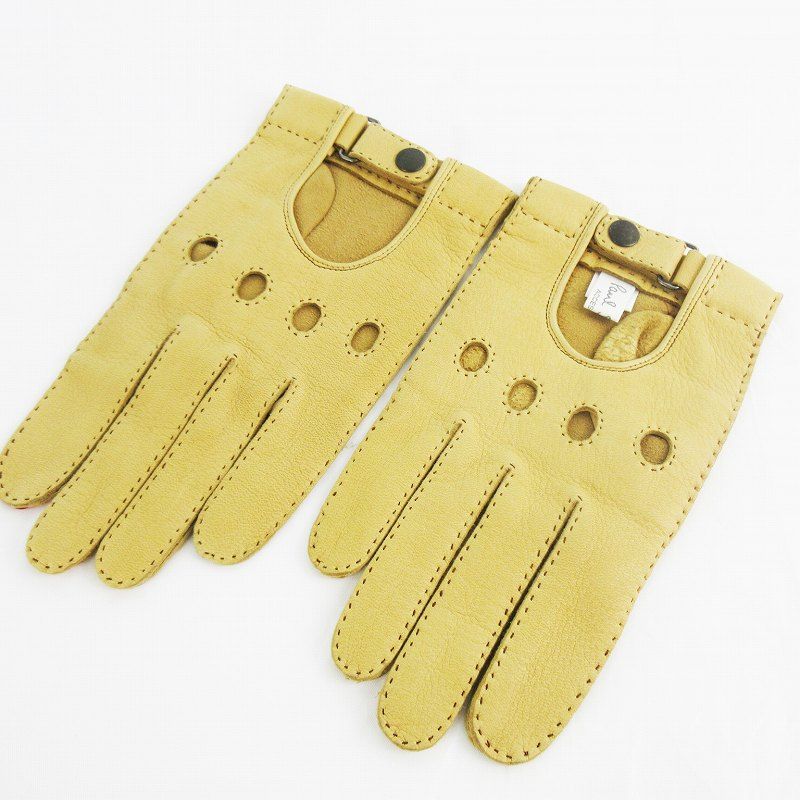 ポールスミス PAUL SMITH グローブ 手袋 鹿革 レザー ベージュ レッド 全伸連