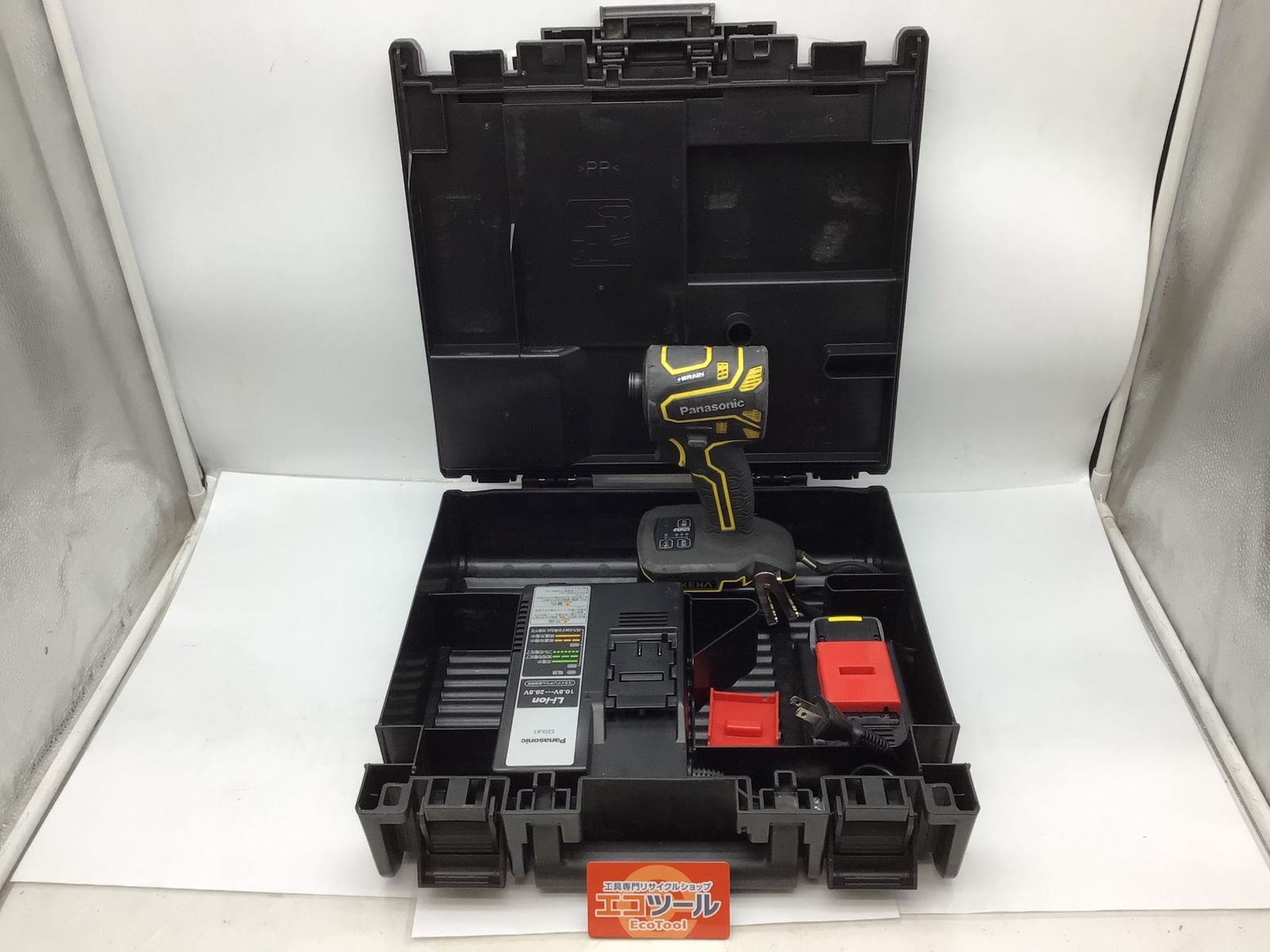 品 パナソニック インパクトドライバー EXENA Pシリーズ BRAIN デュアルタイプ 14.4 V高容量5.0 Ah電池パックセット イエロー -Y エコツー M 02
