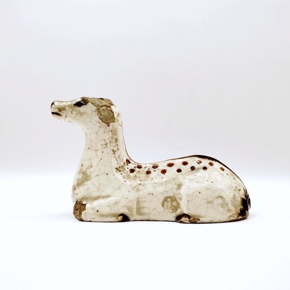 骨董 鹿のオブジェ 残欠 陶製 セラミック アンティーク ヴィンテージ