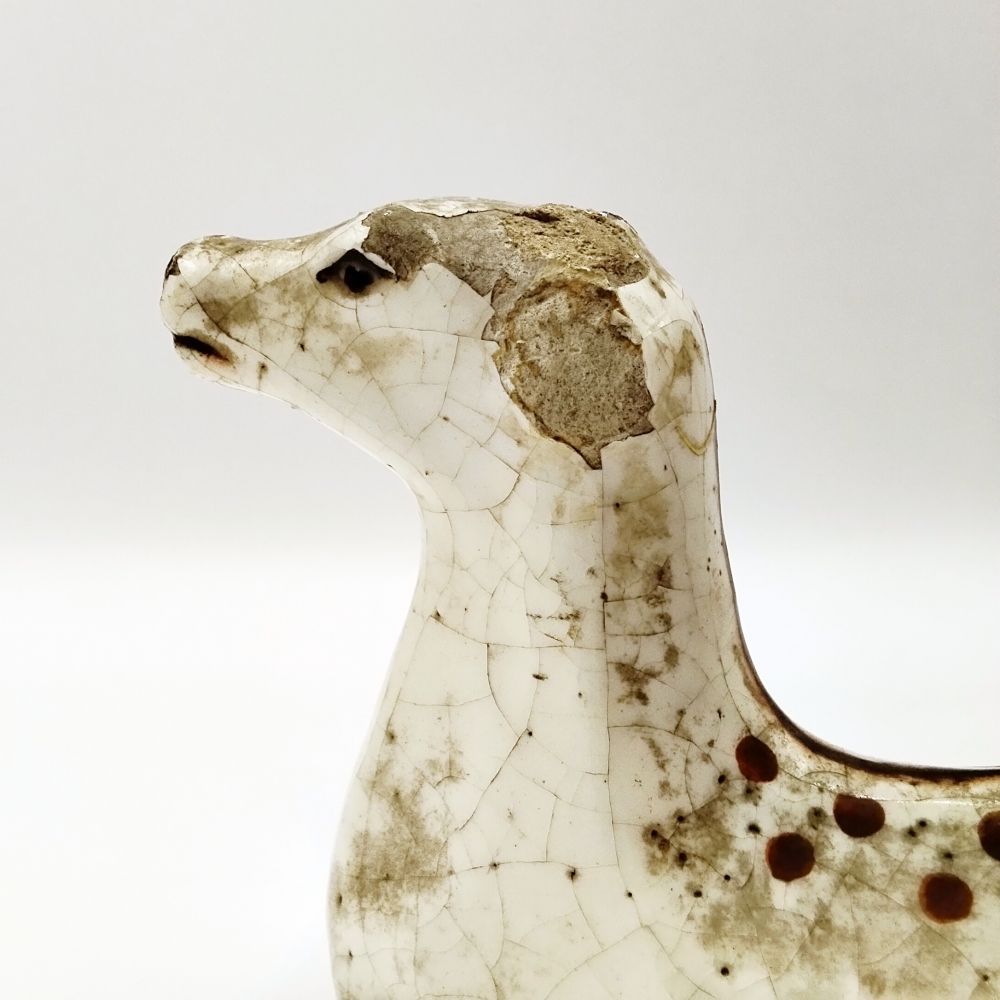 骨董 鹿のオブジェ 残欠 陶製 セラミック アンティーク ヴィンテージ