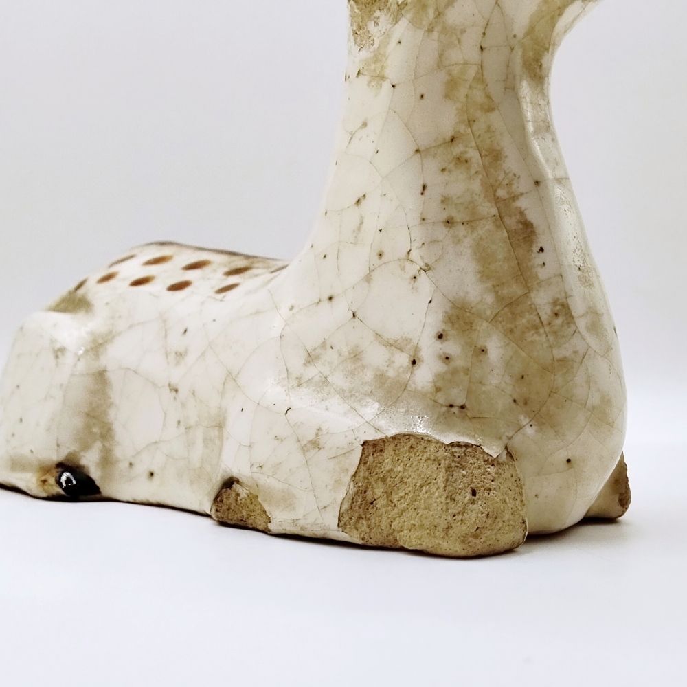 骨董　鹿のオブジェ　残欠　陶製　セラミック　アンティーク　ヴィンテージ　古美術 骨董 鹿のオブジェ 残欠 陶製 セラミック アンティーク ヴィンテージ