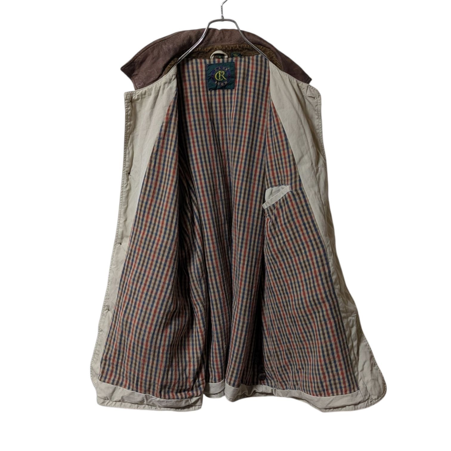 CLUB ROOM】襟レザー ハンティングジャケット カバーオール f121