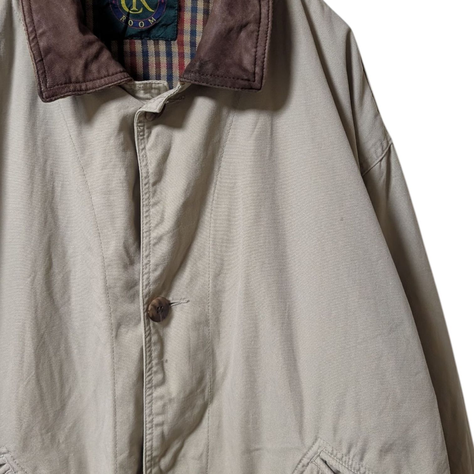 CLUB ROOM】襟レザー ハンティングジャケット カバーオール f121