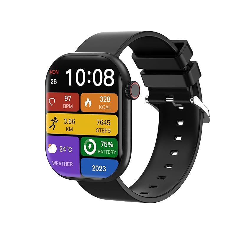 スマートウォッチ 超大画面 高精細度 スポーツモード 多種類文字盤歩数計 音楽コントロール IP68防水SMS Twitter Line通知 軽量設計 歩数計 プレゼント 1