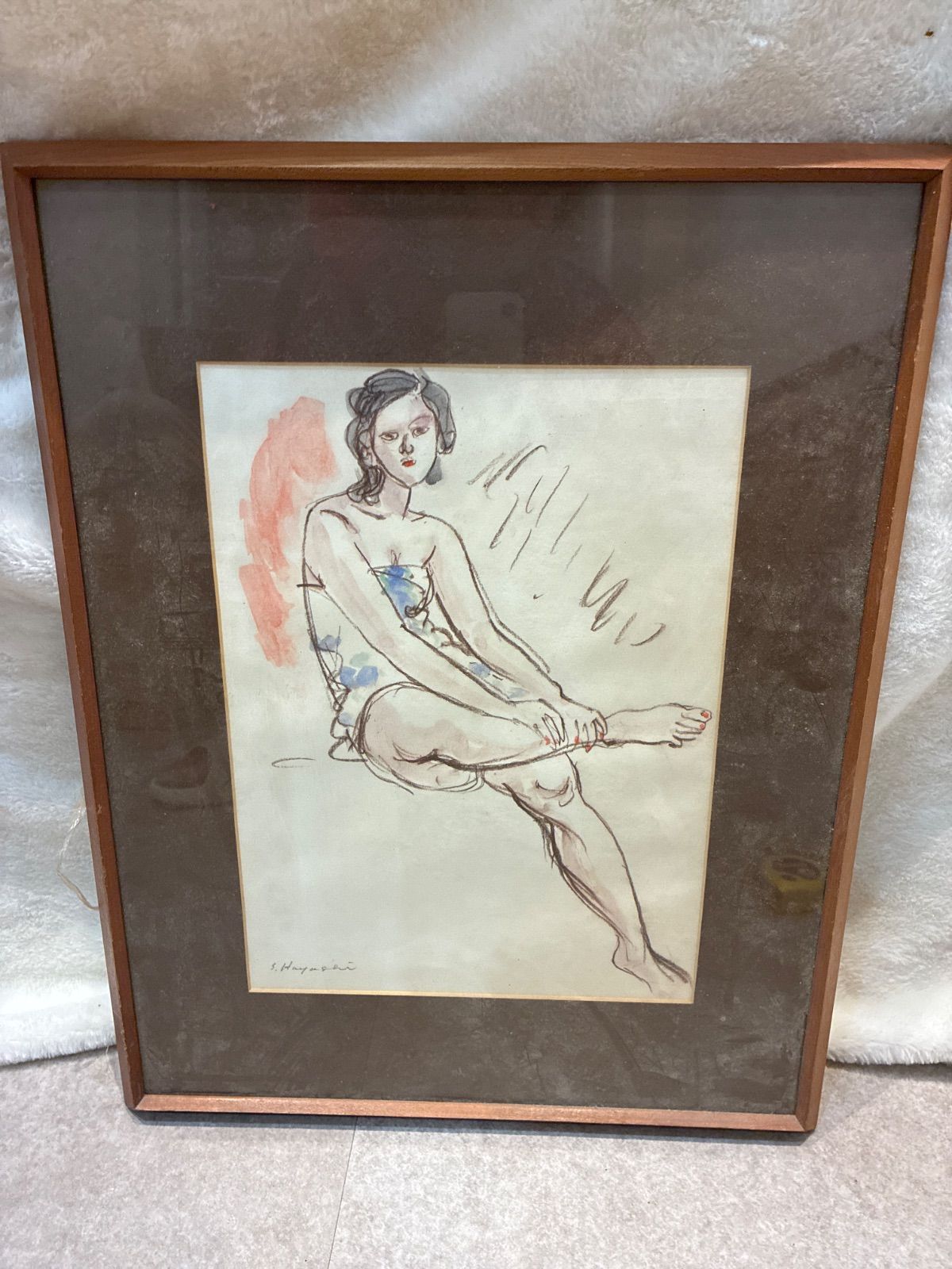 人物画 版画 サイン有 美術 芸術 壁掛け飾り