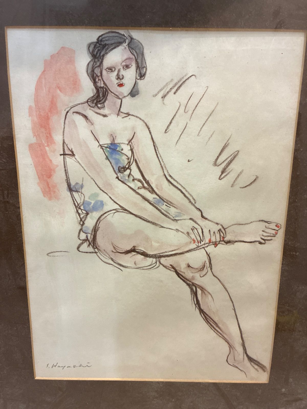 人物画 版画 サイン有 美術 芸術 壁掛け飾り