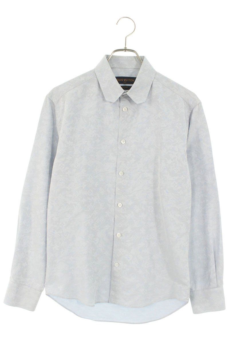 ルイヴィトン RM201Q TFB HIS43W 英字刺繍長袖シャツ メンズ M LOUIS
