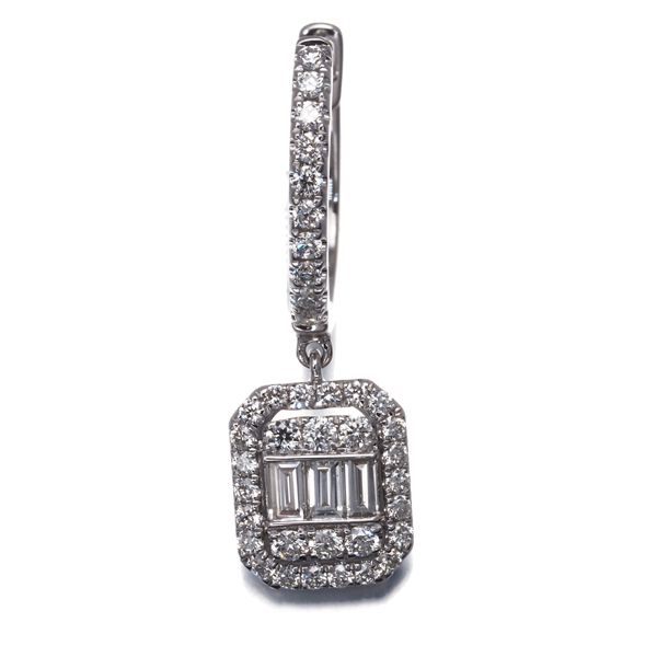 ポンテヴェキオ ピアス ダイヤ ダイヤモンド 0.37ct 2種カット フープ 片耳 K18WG 177217