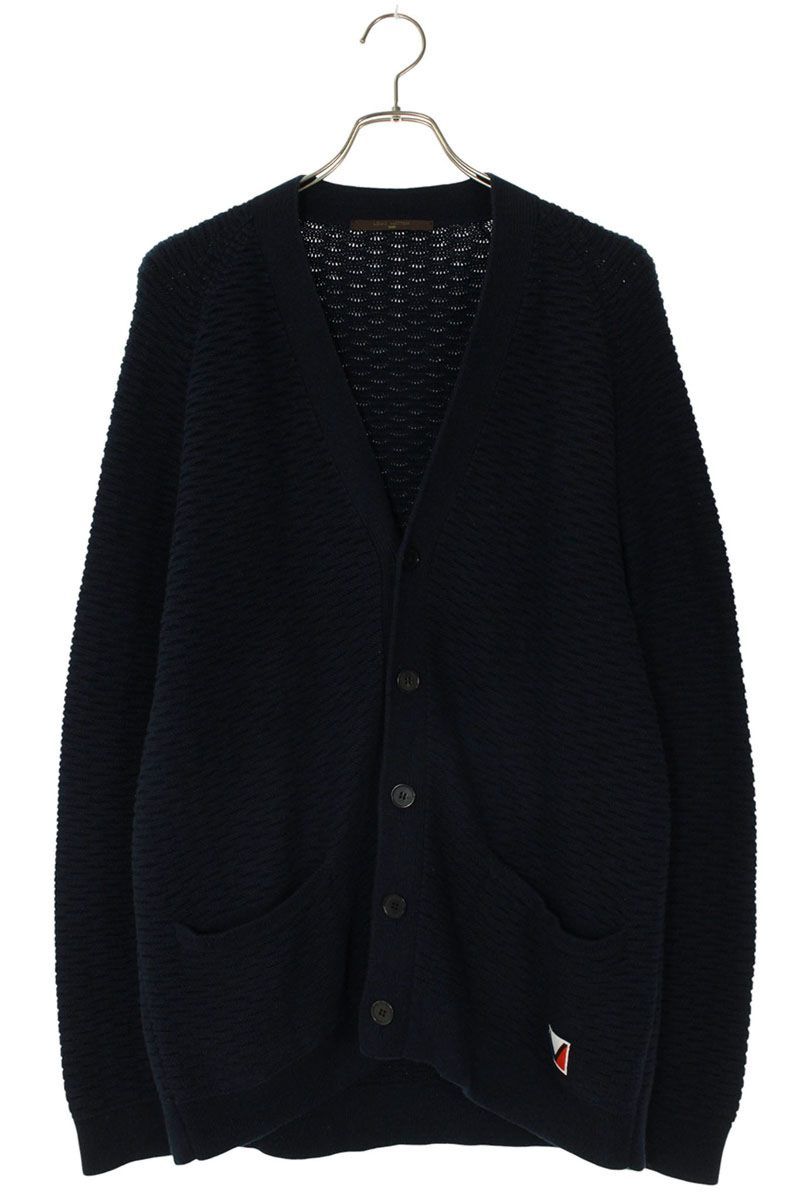 ルイヴィトン RM131M H3KN46K83 ロゴワッペン付きニットカーディガン メンズ L