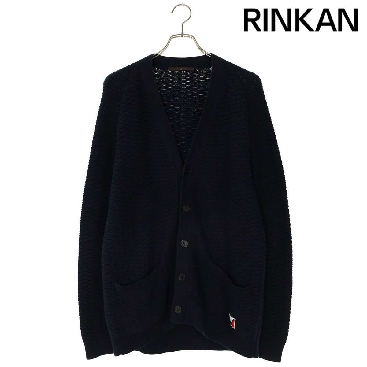 ルイヴィトン RM131M H3KN46K83 ロゴワッペン付きニットカーディガン メンズ L