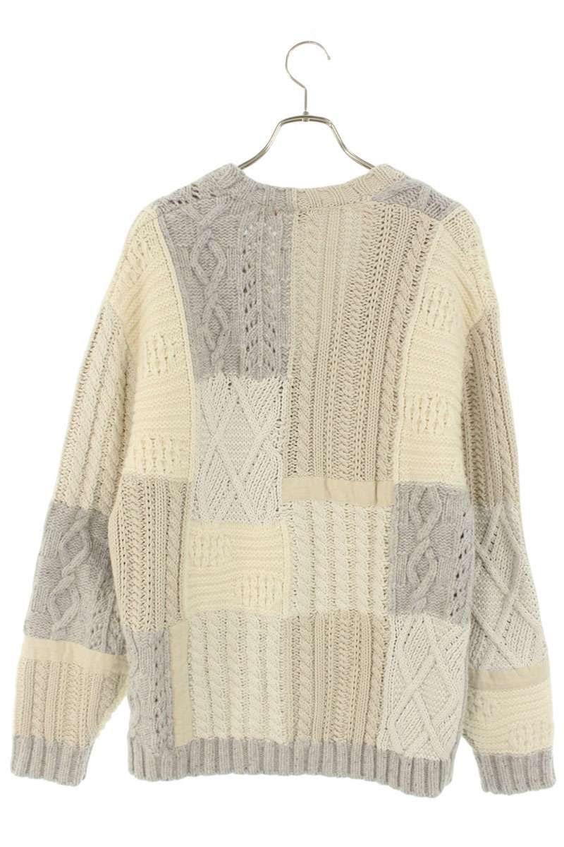 シュプリーム 23AW Patchwork Cable Knit Cardigan パッチワークケーブルニットカーディガン メンズ M WWW_KARIMZIABAT_FR