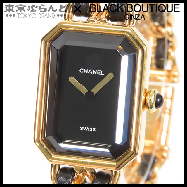シャネル CHANEL プルミエール Sサイズ H0001 ブラック SS レザー GP 腕時計 レディース クォーツ 101827024