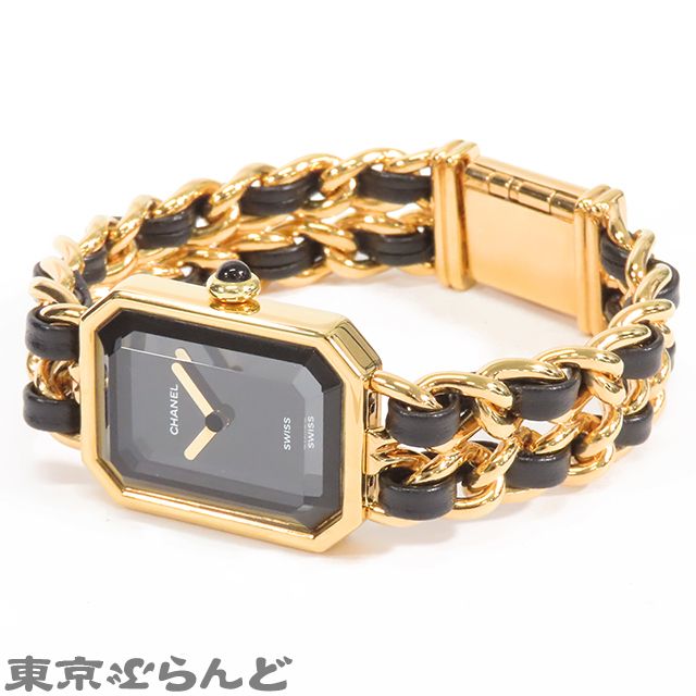 シャネル CHANEL プルミエール Sサイズ H0001 ブラック SS レザー GP 腕時計 レディース クォーツ 101827024