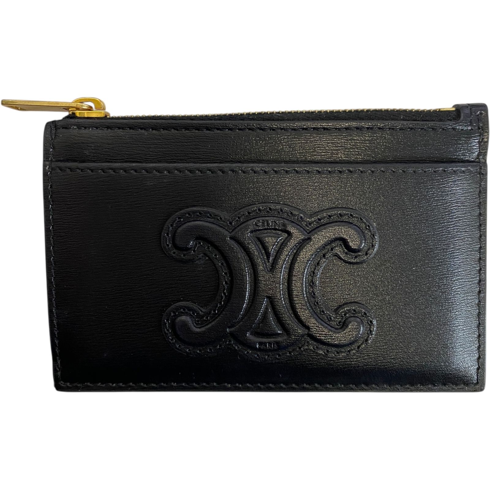 品 CELINE セリーヌ トリオンフ ブラック カードケース パスケース 定期入れ 小物入れ 本体のみ W101064RK