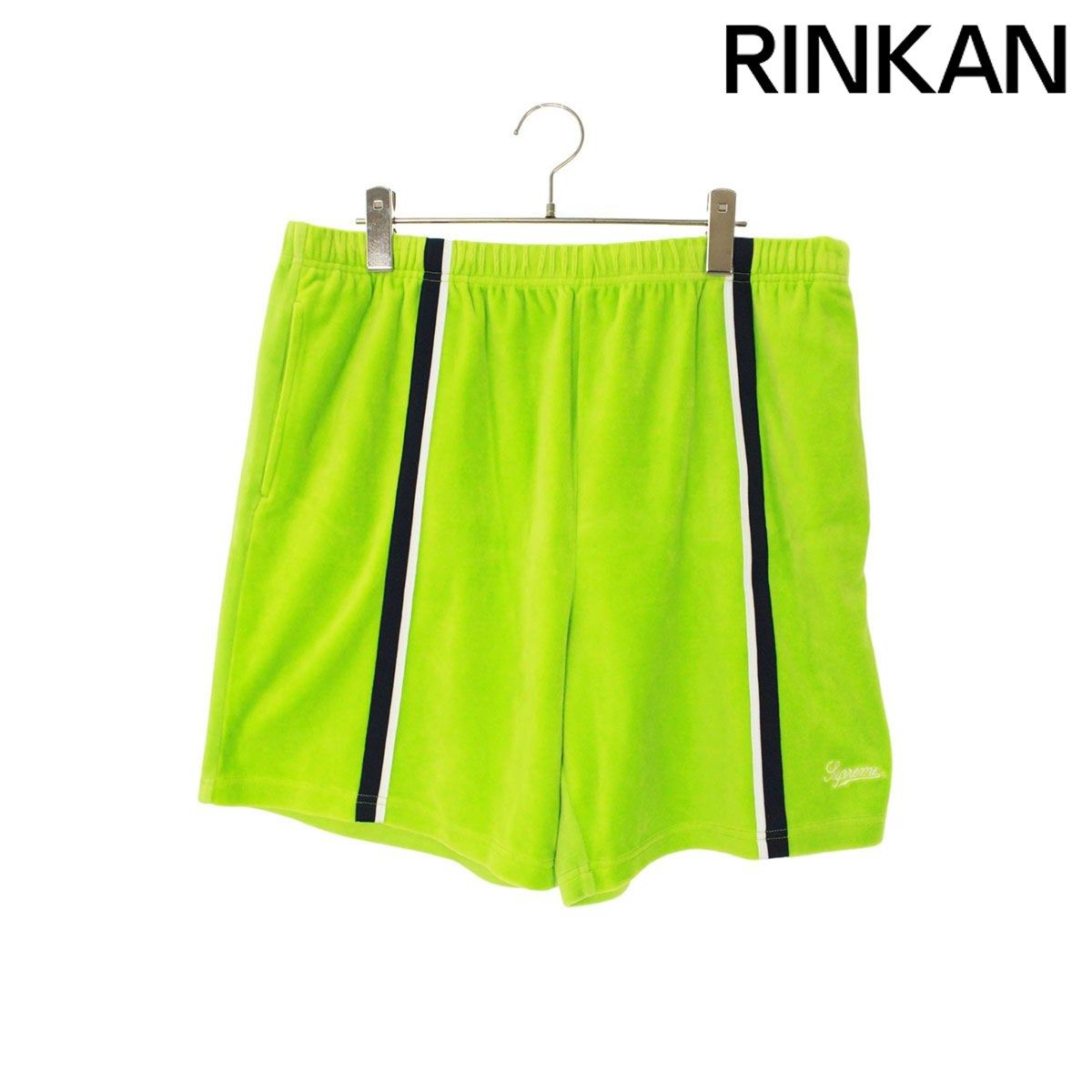 シュプリーム 18 SS Velour Warm Up Short ベロアワームアップハーフパンツ メンズ L