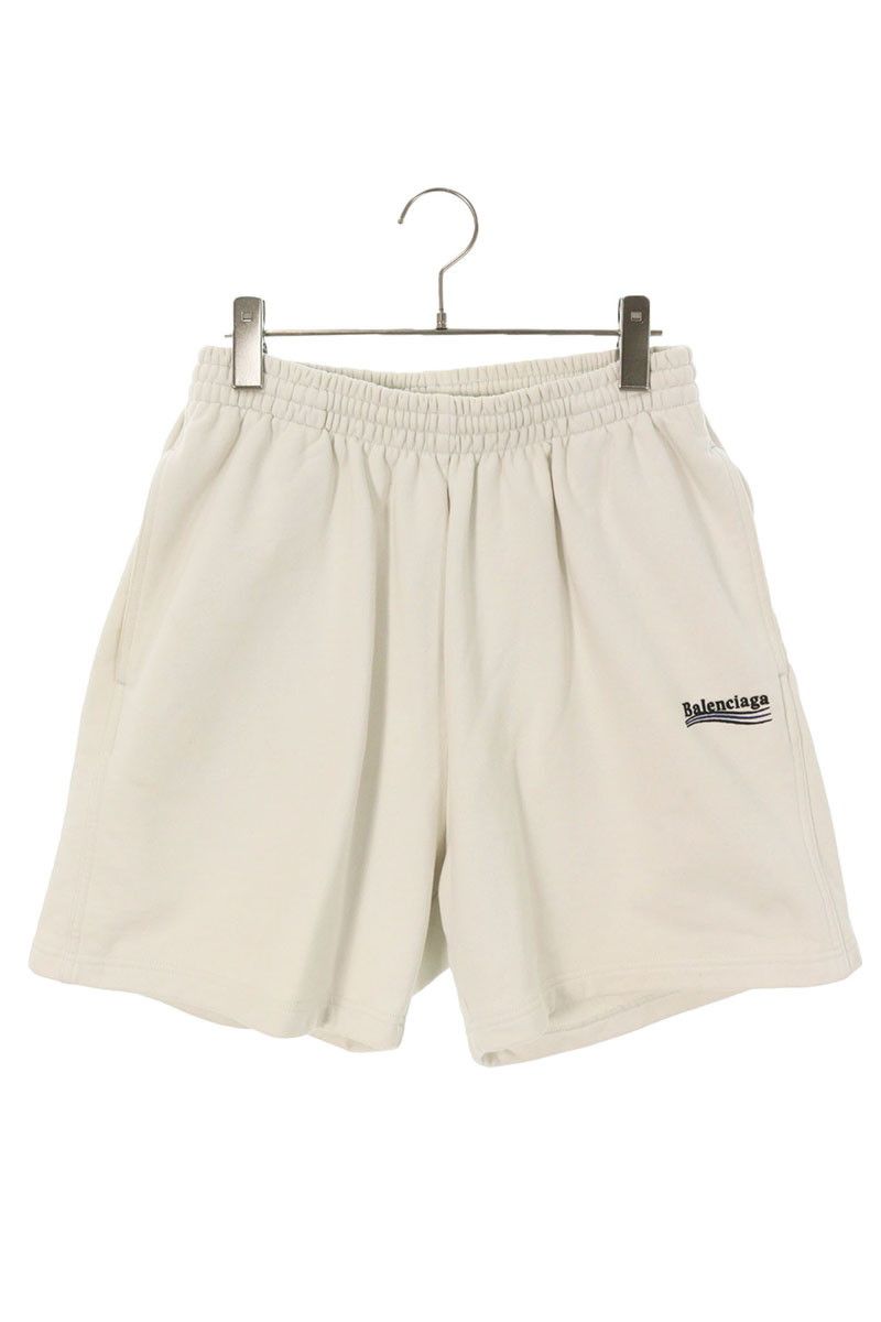 バレンシアガ 641608 TKVI 9 キャンペーンロゴ刺繍スウェットハーフパンツ メンズ XS