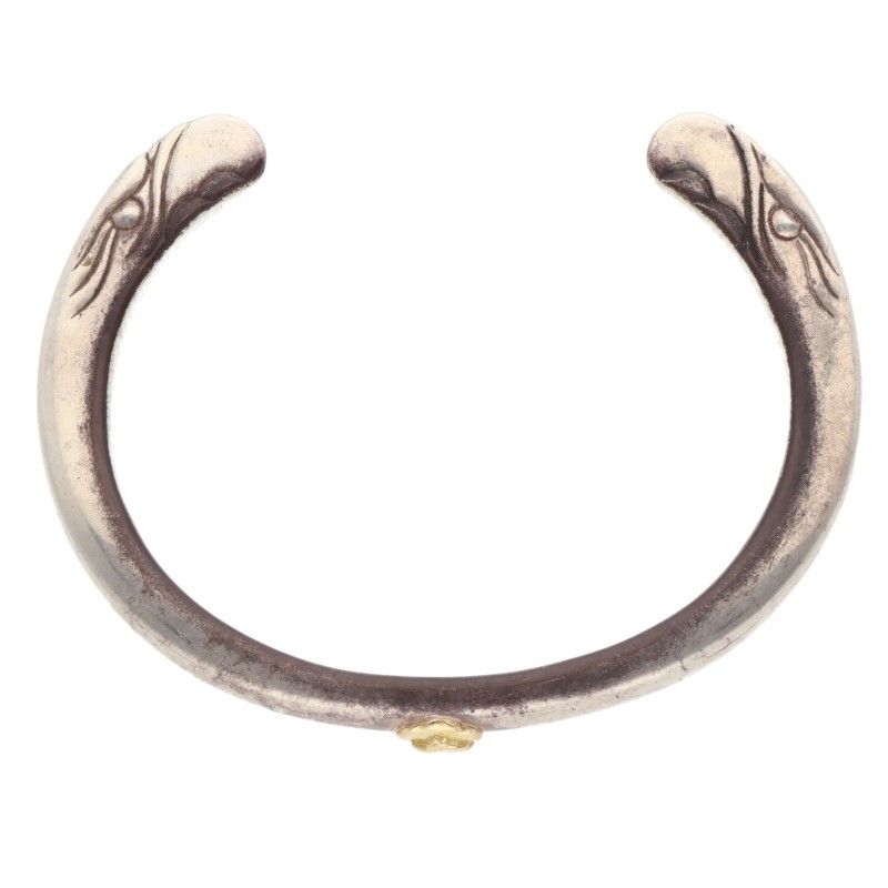 タディアンドキング イーグルフェイスバングルGPウルフ シルバーブレスレット メンズ