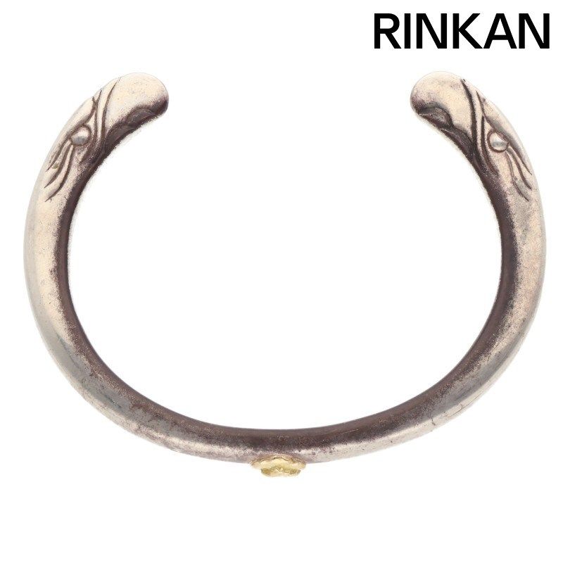 タディアンドキング イーグルフェイスバングルGPウルフ シルバーブレスレット メンズ