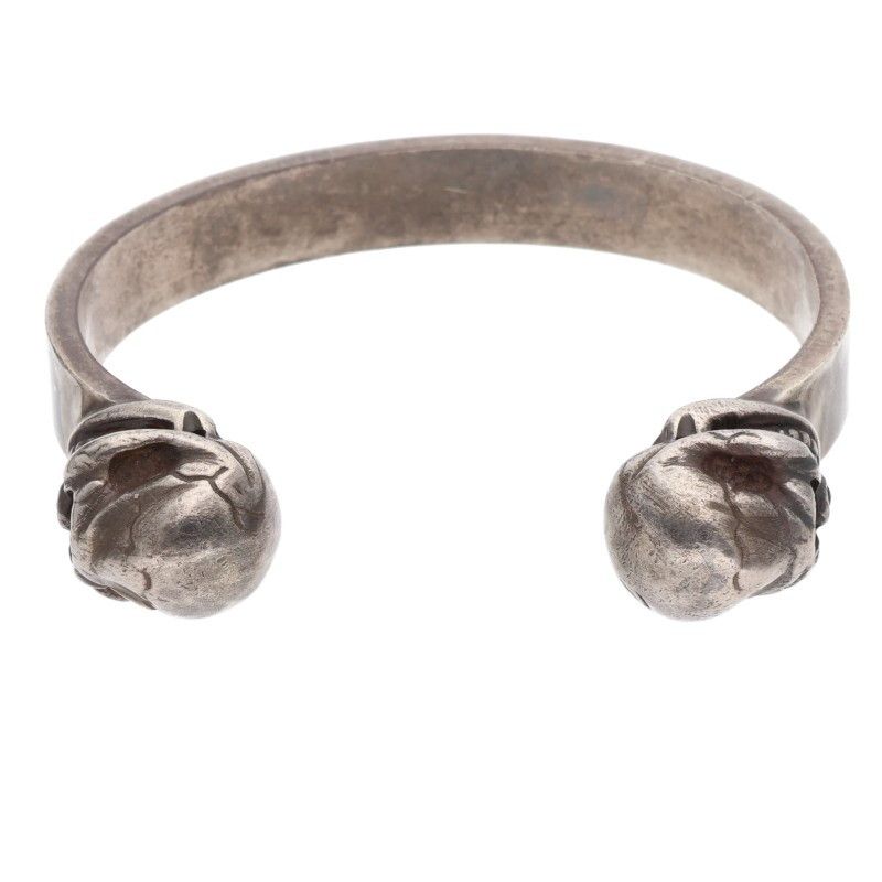 ストップライト 2スカル18Kサンダー シルバーバングル メンズ