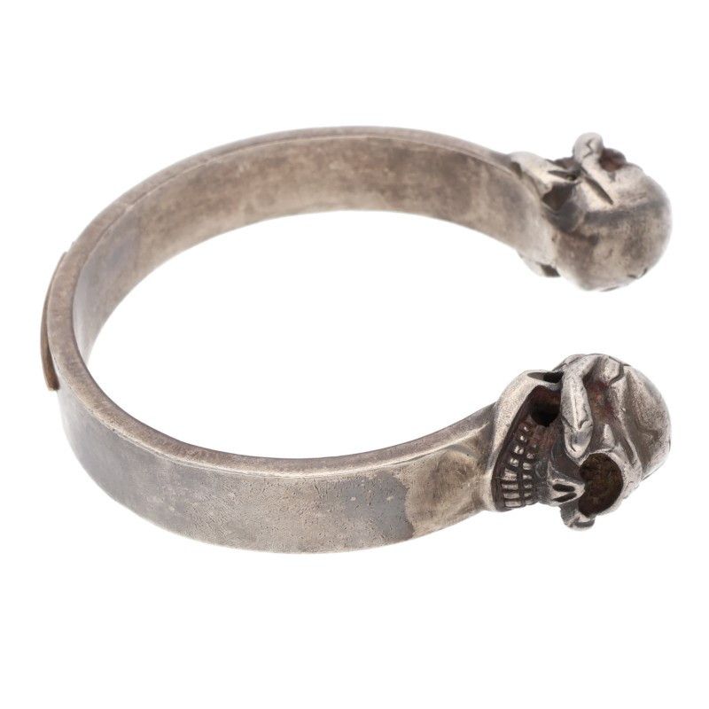  ストップライト 2スカル18 Kサンダー シルバーバングル メンズ バングル リストバンド アクセサリー