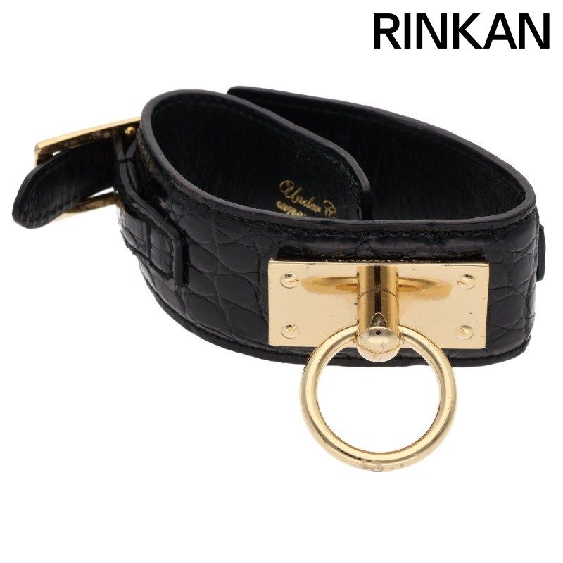 アンダーカバー クロコ型押しレザーブレスレット メンズ