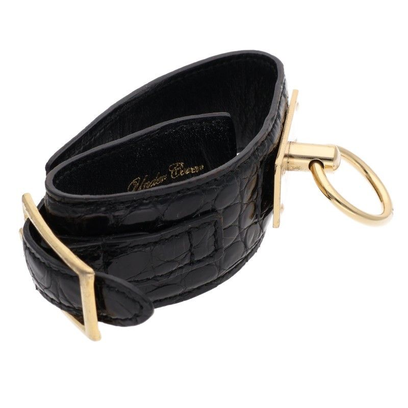 クロコ型押しレザーブレスレット メンズ