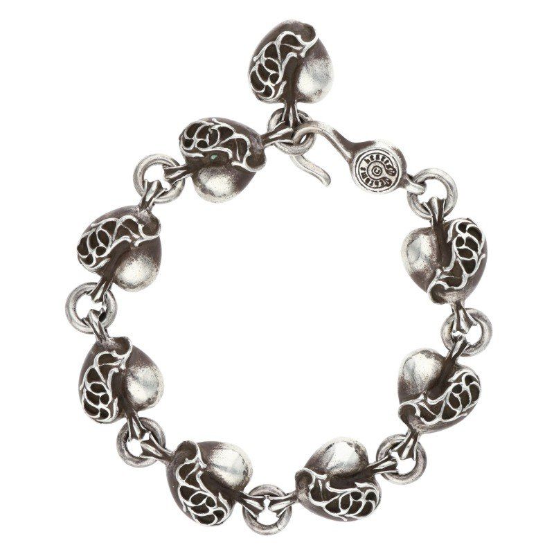 クロムハーツ HEART LINK ハートリンク シルバーブレスレット メンズ 8LINK